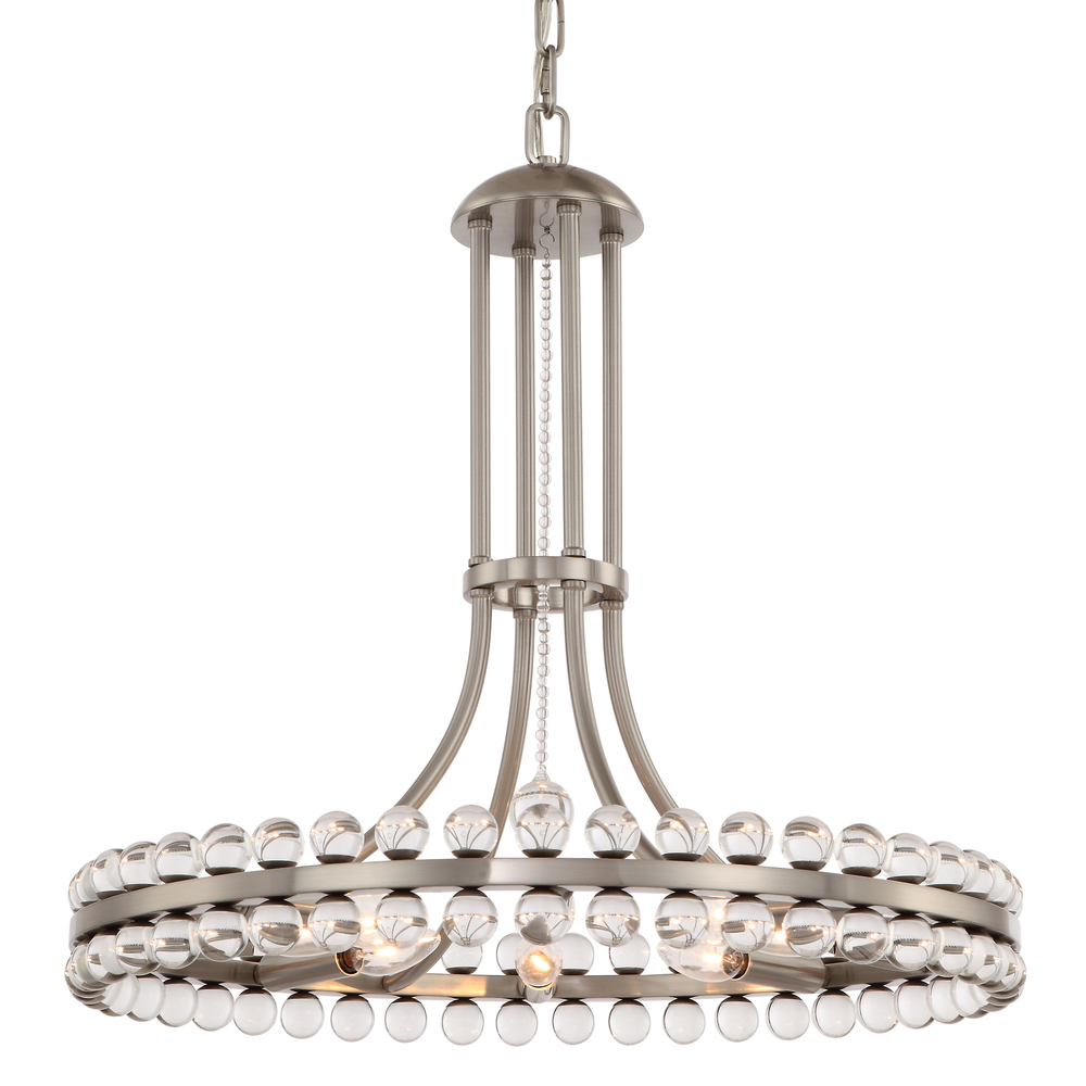 Details About Crystorama Clo 8898 Bn Clover Clear Hand Cut Crystal Chandelier Brushed Nickel